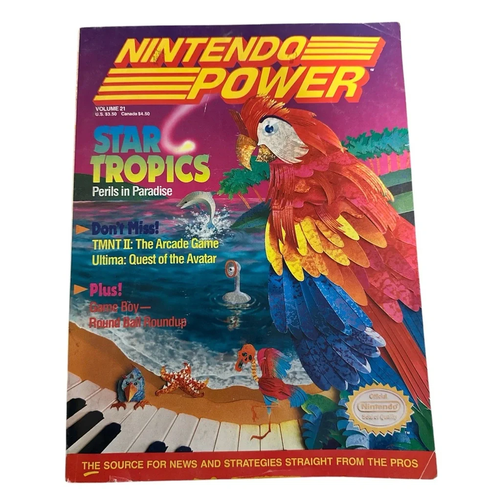 Nintendo Power Magazine #21 Star Tropics Edition w/MetalStorm poster